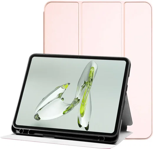 OnePlus Pad Go/Oppo Pad Neo/Air 2 Hoes Luxe Tri-Fold Book Case Kunst Leer Roze afbeelding 1