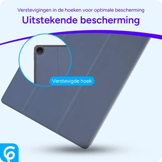 Lenovo Tab M10 Gen 3 Hoes Luxe Tri-Fold Book Case Kunst Leer Blauw afbeelding 2