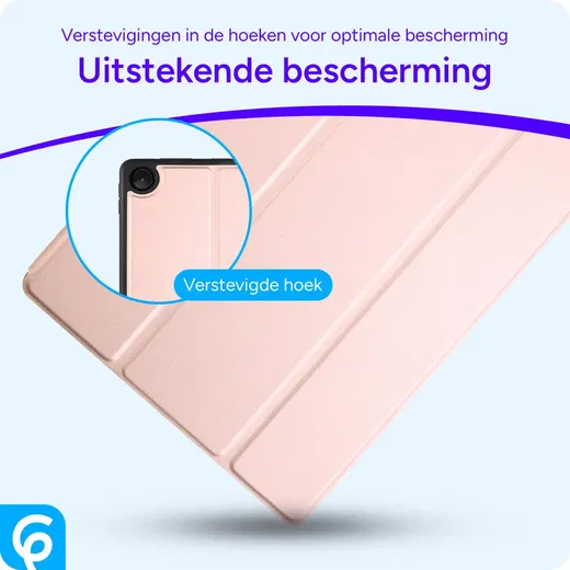 Lenovo Tab M10 Gen 3 Hoes Luxe Tri-Fold Book Case Kunst Leer Roze afbeelding 2