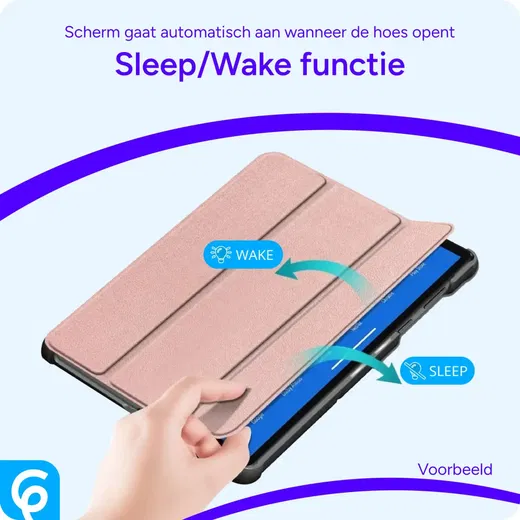 Lenovo Tab M10 Gen 3 Hoes Luxe Tri-Fold Book Case Kunst Leer Roze afbeelding 7
