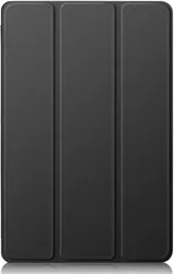 Lenovo Tab P12 Hoes Luxe Tri-Fold Book Case Kunst Leer Zwart afbeelding