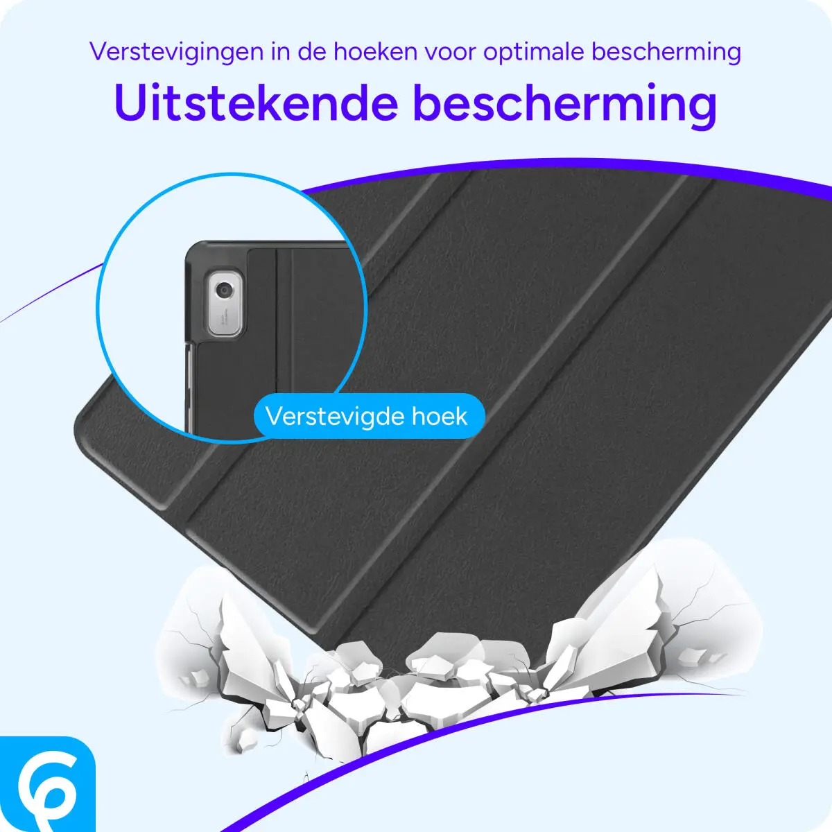 Lenovo Tab M11 Hoes Luxe Tri-Fold Book Case Kunst Leer Zwart afbeelding 2