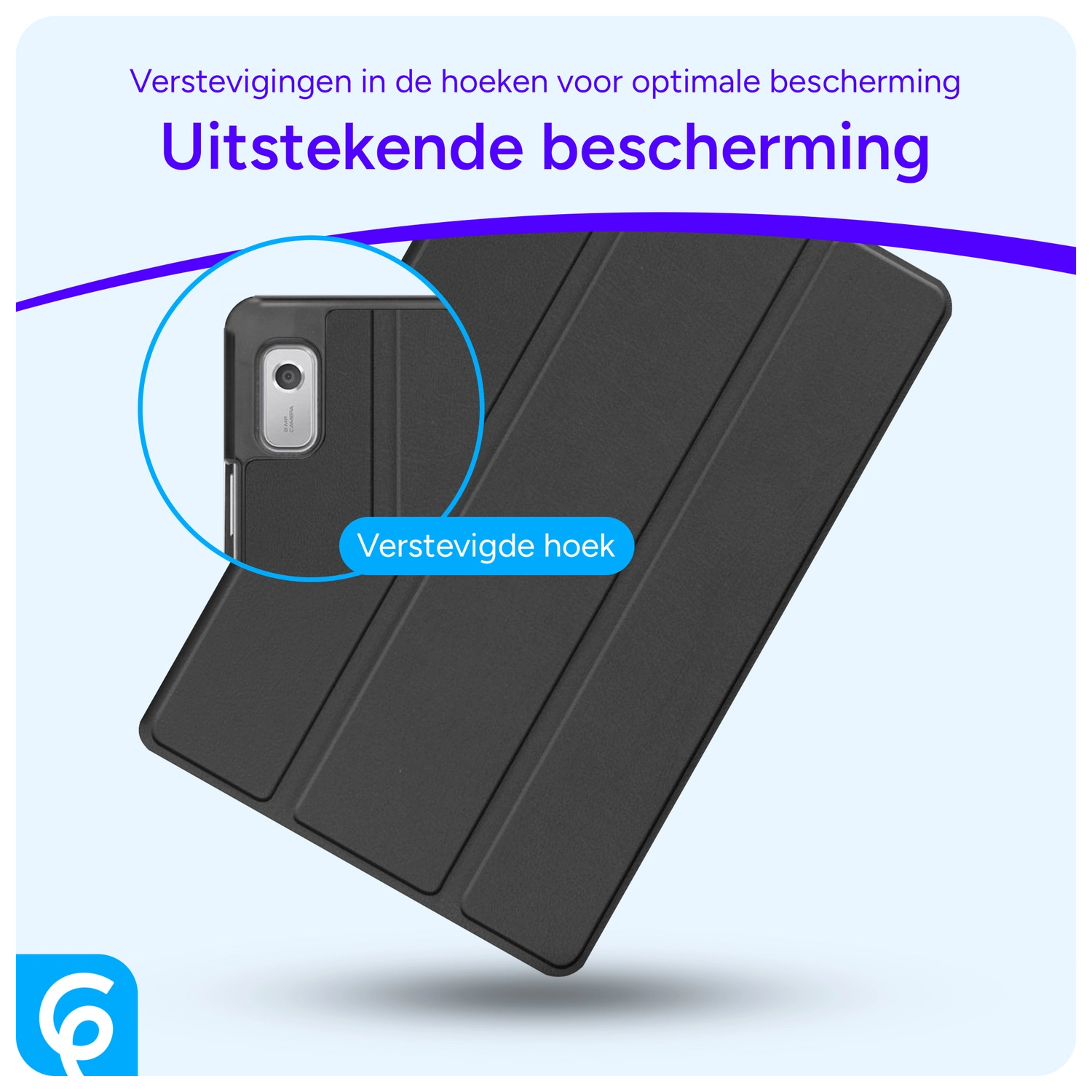 Lenovo Tab P11 Gen 2 Hoes Luxe Tri-Fold Book Case Kunst Leer Zwart afbeelding 2