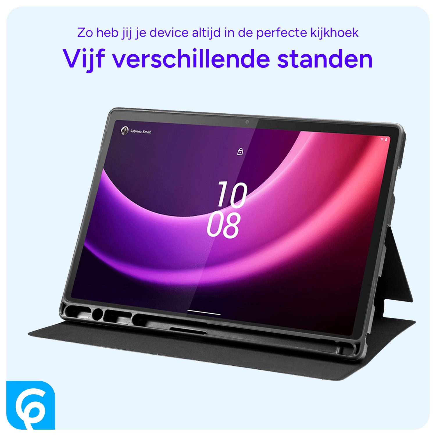 Lenovo Tab P11 Gen 2 Hoes Luxe Tri-Fold Book Case Kunst Leer Zwart afbeelding 5