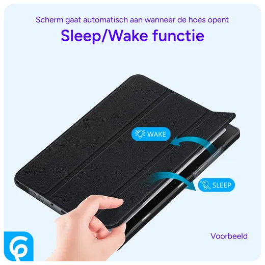 Lenovo Tab P11 Gen 2 Hoes Luxe Tri-Fold Book Case Kunst Leer Zwart afbeelding 6