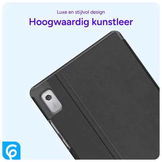 Lenovo Tab P11 Gen 2 Hoes Luxe Tri-Fold Book Case Kunst Leer Zwart afbeelding 7