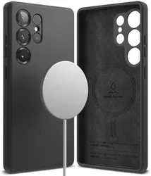 Ringke Silicone Samsung Galaxy S25 Ultra Hoesje MagSafe / Qi2 Back Cover Zwart afbeelding