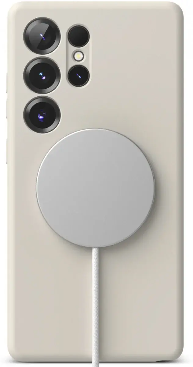 Ringke Silicone Samsung Galaxy S25 Ultra Hoesje MagSafe / Qi2 Back Cover Grijs afbeelding 2
