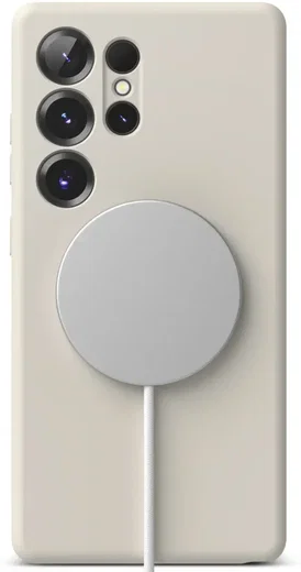 Ringke Silicone Samsung Galaxy S25 Ultra Hoesje MagSafe / Qi2 Back Cover Grijs afbeelding 2