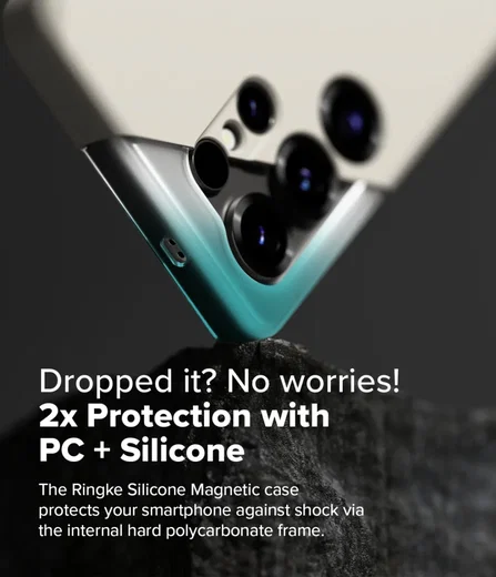 Ringke Silicone Samsung Galaxy S25 Ultra Hoesje MagSafe / Qi2 Back Cover Grijs afbeelding 7