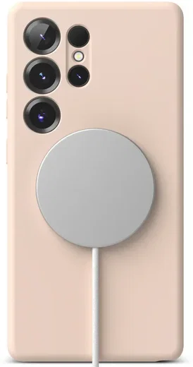 Ringke Silicone Samsung Galaxy S25 Ultra Hoesje MagSafe / Qi2 Back Cover Roze afbeelding 2