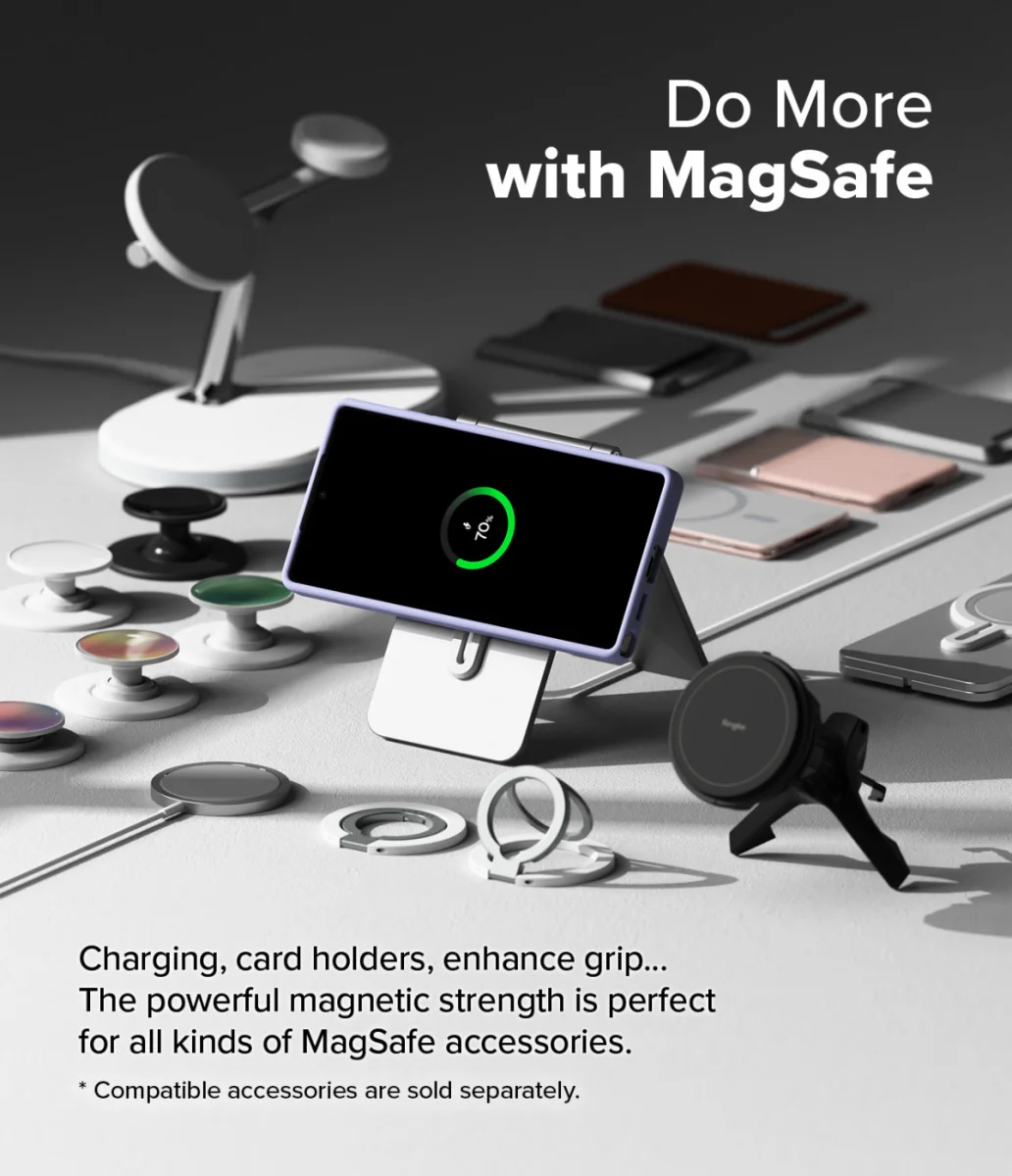 Ringke Silicone Samsung Galaxy S25 Ultra Hoesje MagSafe / Qi2 Back Cover Paars afbeelding 4
