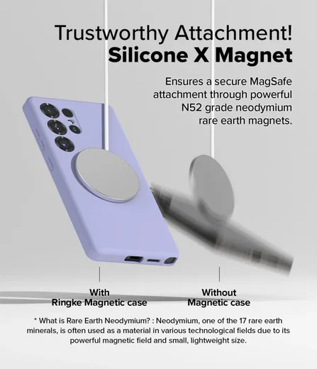 Ringke Silicone Samsung Galaxy S25 Ultra Hoesje MagSafe / Qi2 Back Cover Paars afbeelding 5