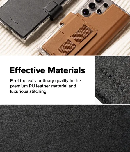 Ringke Folio Grip Wallet Magnetic Samsung Galaxy S25 Ultra Hoesje Zwart afbeelding 10