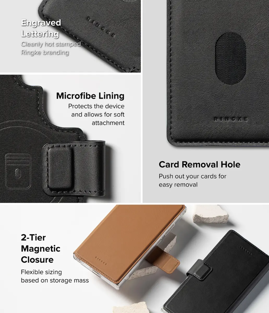 Ringke Folio Grip Wallet Magnetic Samsung Galaxy S25 Ultra Hoesje Zwart afbeelding 11