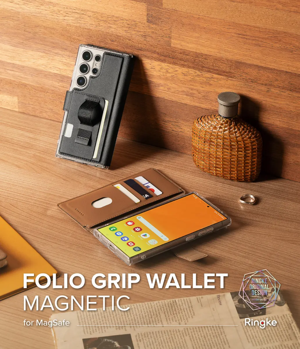 Ringke Folio Grip Wallet Magnetic Samsung Galaxy S25 Ultra Hoesje Zwart afbeelding 13
