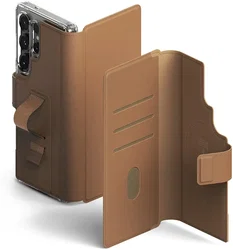 Ringke Folio Grip Wallet Magnetic Samsung Galaxy S25 Ultra Hoesje Bruin afbeelding