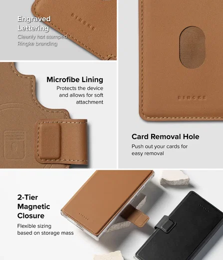 Ringke Folio Grip Wallet Magnetic Samsung Galaxy S25 Ultra Hoesje Bruin afbeelding 8