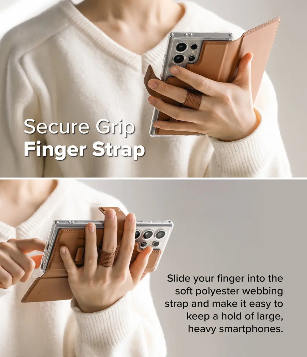 Ringke Folio Grip Wallet Magnetic Samsung Galaxy S25 Ultra Hoesje Bruin afbeelding 9