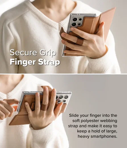 Ringke Folio Grip Wallet Magnetic Samsung Galaxy S25 Ultra Hoesje Bruin afbeelding 9