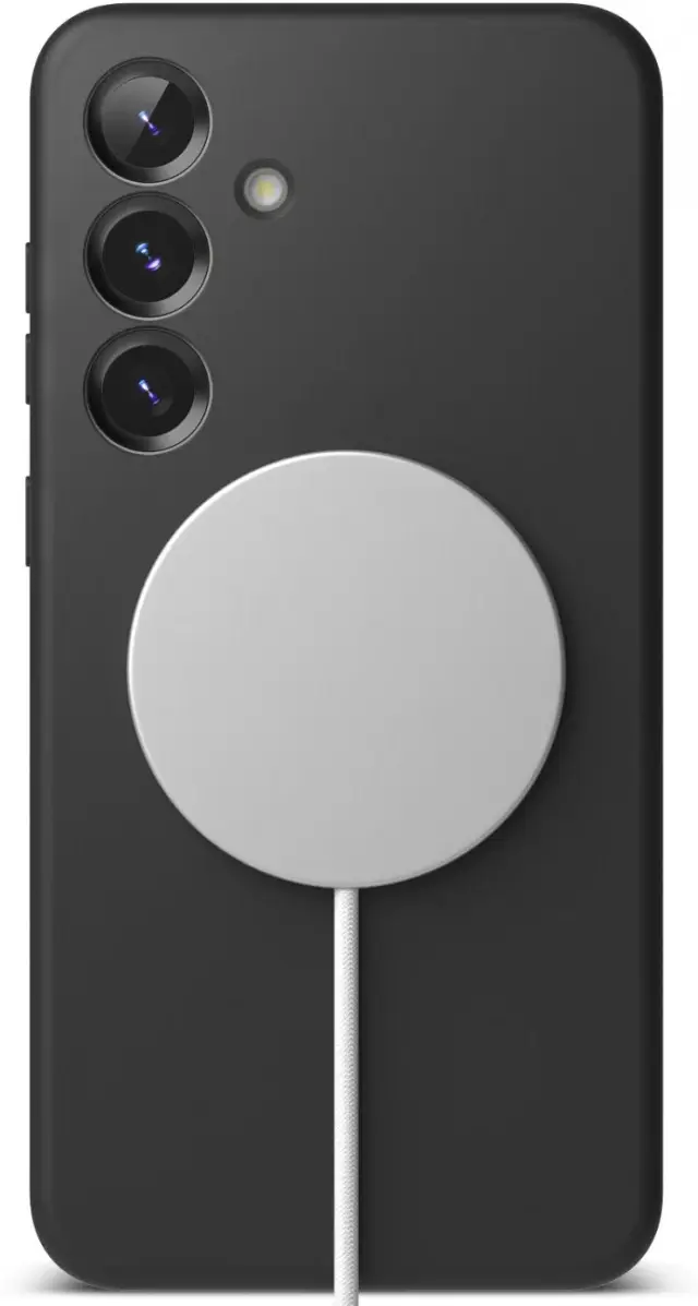 Ringke Silicone Samsung Galaxy S25 Plus Hoesje MagSafe / Qi2 Back Cover Zwart afbeelding 2