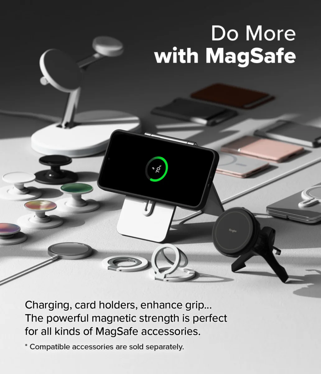 Ringke Silicone Samsung Galaxy S25 Plus Hoesje MagSafe / Qi2 Back Cover Zwart afbeelding 7