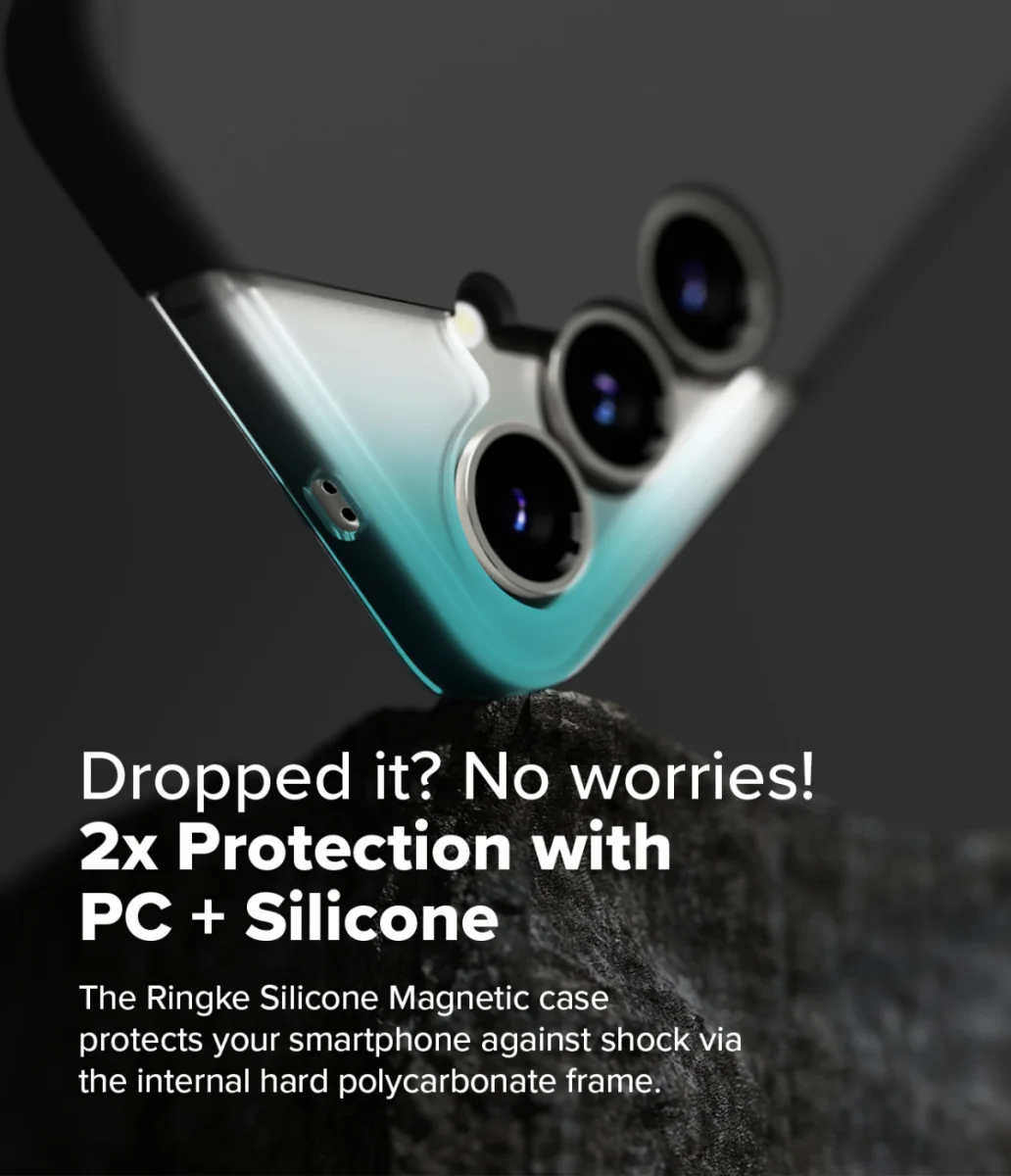 Ringke Silicone Samsung Galaxy S25 Plus Hoesje MagSafe / Qi2 Back Cover Zwart afbeelding 8