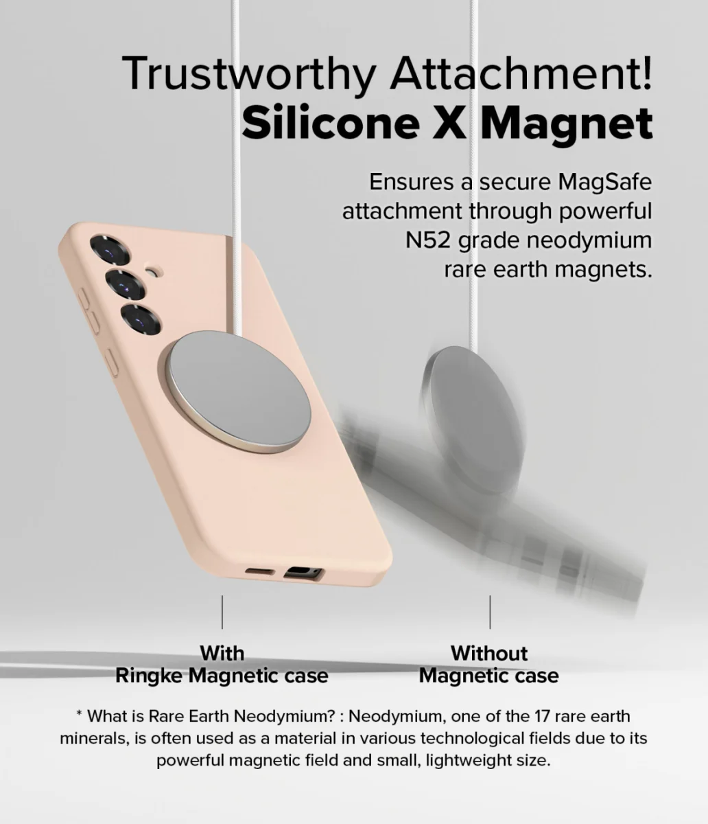 Ringke Silicone Samsung Galaxy S25 Plus Hoesje MagSafe / Qi2 Back Cover Roze afbeelding 5