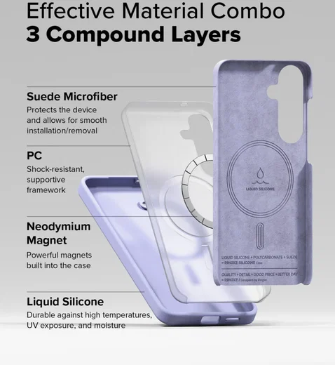 Ringke Silicone Samsung Galaxy S25 Plus Hoesje MagSafe / Qi2 Back Cover Paars afbeelding 4