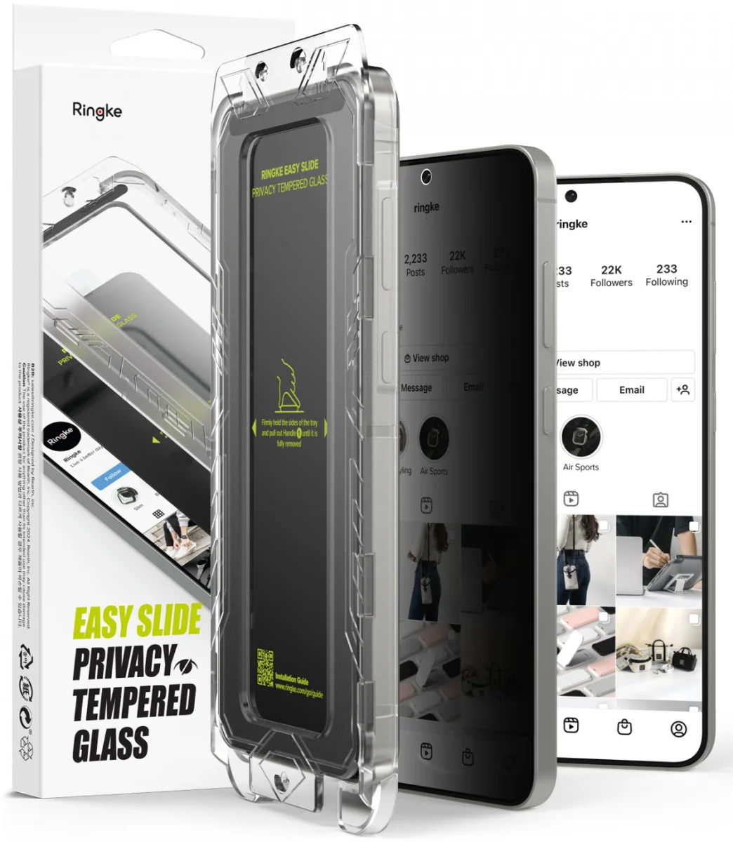 Ringke Easy Slide Privacy Samsung Galaxy S25 Plus/S24 Plus Screen Protector Jig afbeelding 1