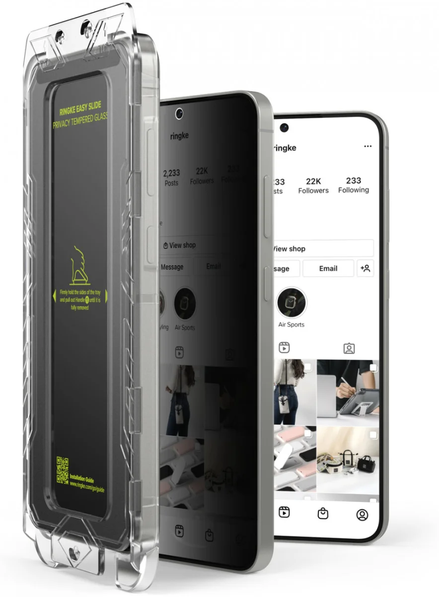 Ringke Easy Slide Privacy Samsung Galaxy S25 Plus/S24 Plus Screen Protector Jig afbeelding 2