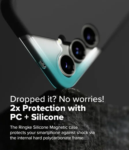 Ringke Silicone Samsung Galaxy S25 Hoesje MagSafe / Qi2 Back Cover Zwart afbeelding 7