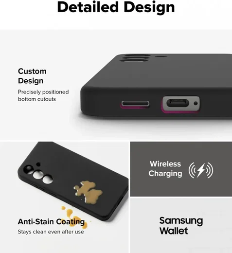 Ringke Silicone Samsung Galaxy S25 Hoesje MagSafe / Qi2 Back Cover Zwart afbeelding 9