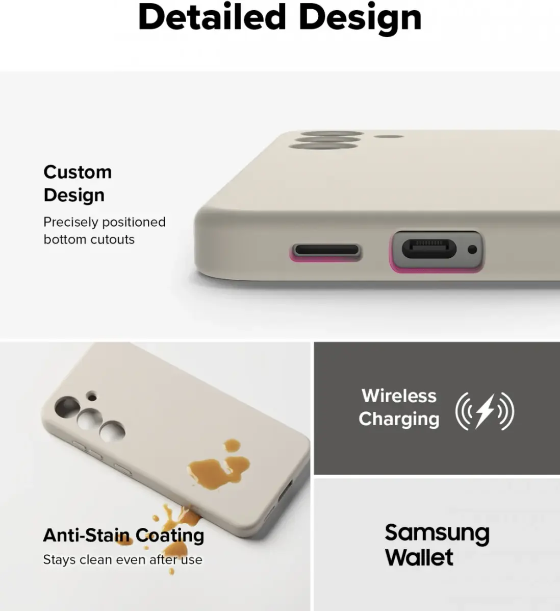 Ringke Silicone Samsung Galaxy S25 Hoesje MagSafe / Qi2 Back Cover Grijs afbeelding 4