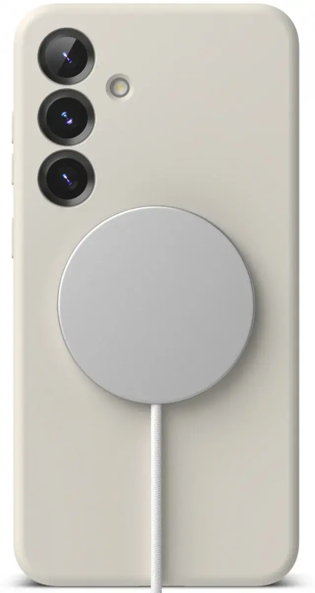 Ringke Silicone Samsung Galaxy S25 Hoesje MagSafe / Qi2 Back Cover Grijs afbeelding 2