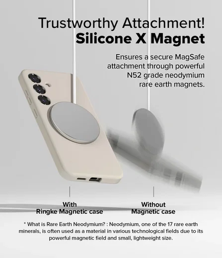 Ringke Silicone Samsung Galaxy S25 Hoesje MagSafe / Qi2 Back Cover Grijs afbeelding 6