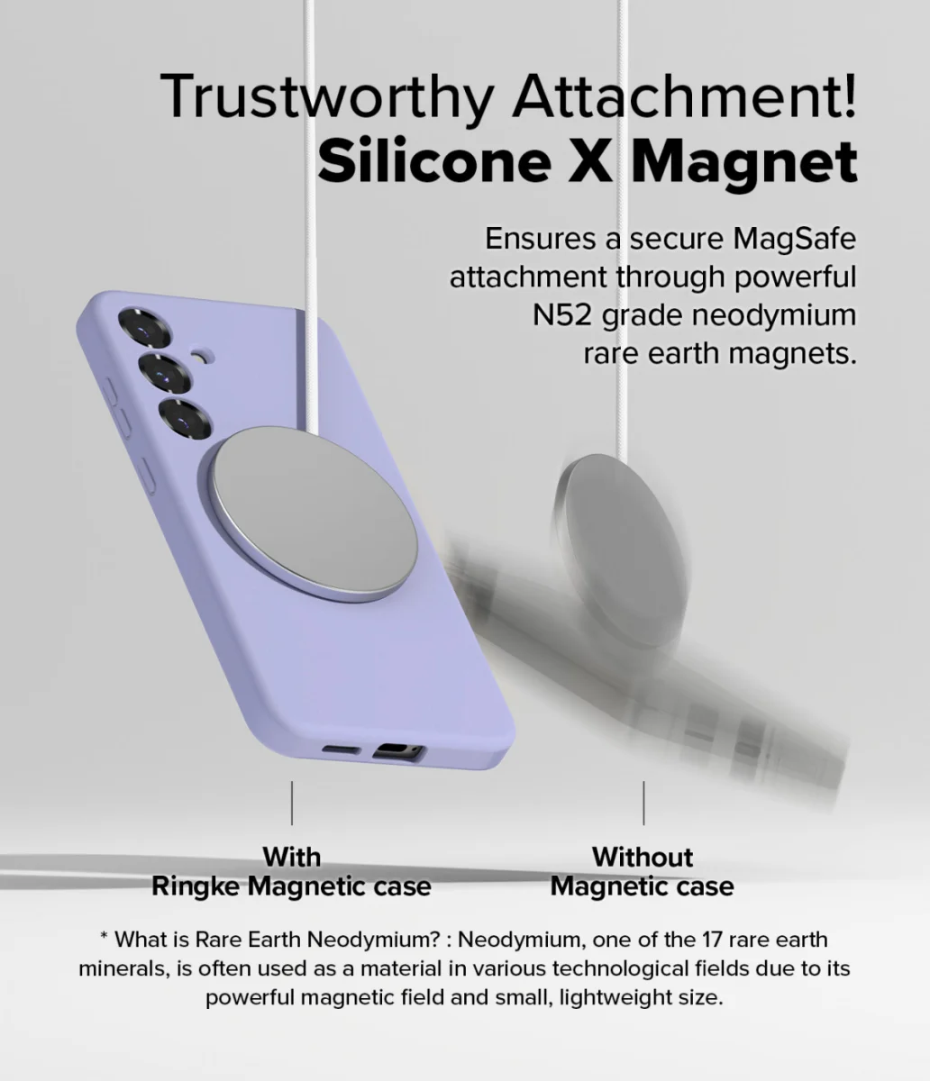 Ringke Silicone Samsung Galaxy S25 Hoesje MagSafe / Qi2 Back Cover Paars afbeelding 5