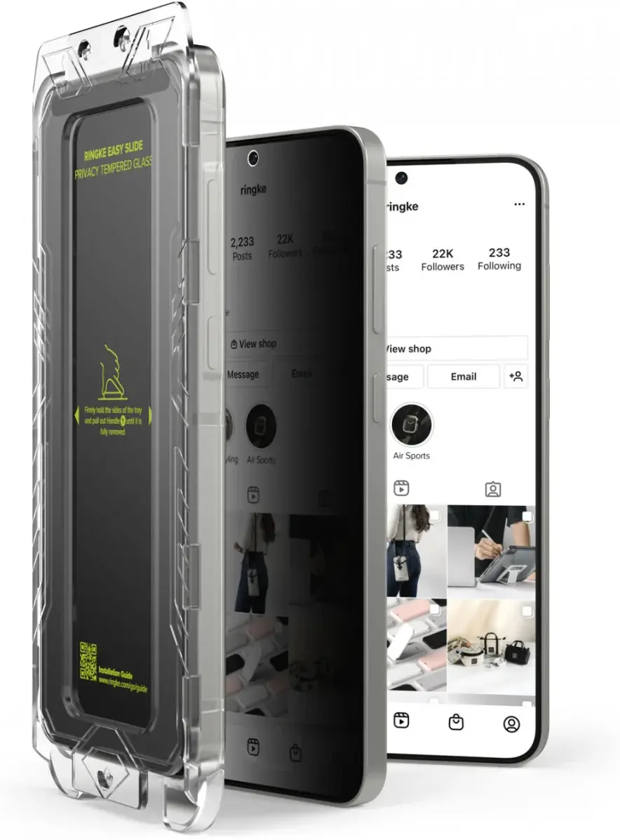 Ringke Easy Slide Privacy Samsung Galaxy S24 / S25 Screen Protector Jig 2-Pack afbeelding 2