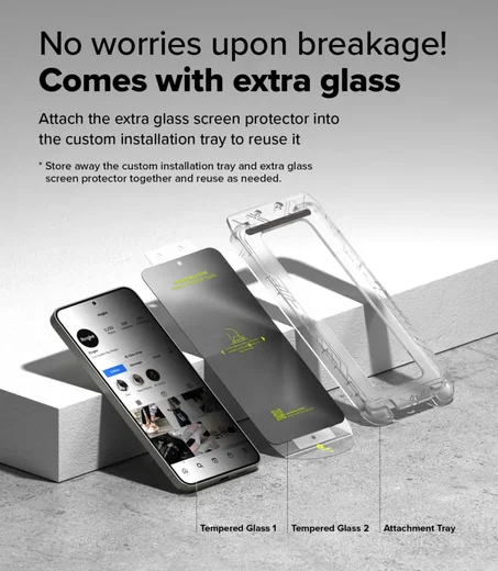 Ringke Easy Slide Privacy Samsung Galaxy S24 / S25 Screen Protector Jig 2-Pack afbeelding 6
