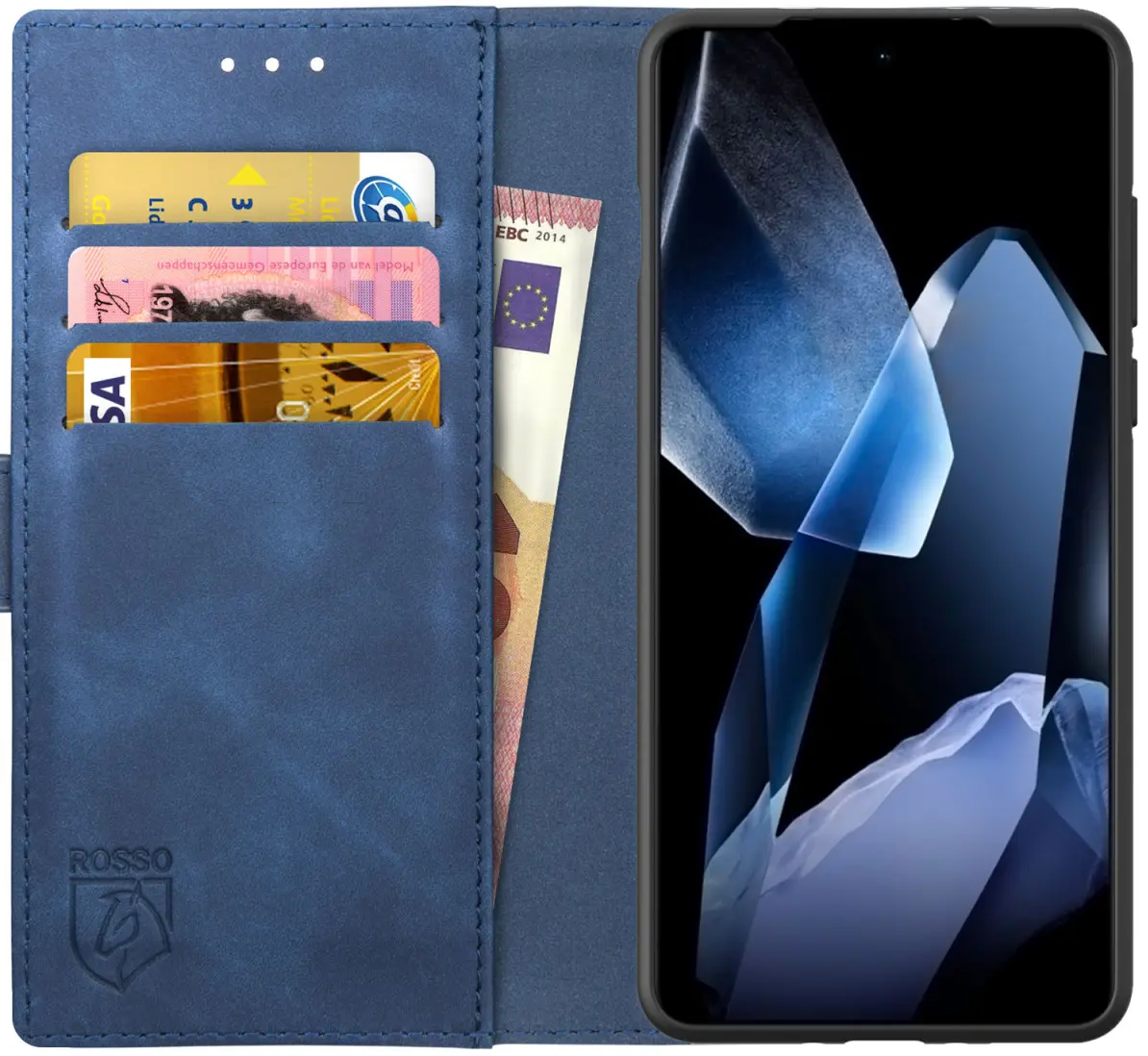 Rosso Element OnePlus 13R Hoesje Book Case Wallet Blauw afbeelding 1