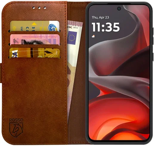 Rosso Element Motorola Moto G15 / G15 Power Hoesje Book Case Wallet Bruin afbeelding 1