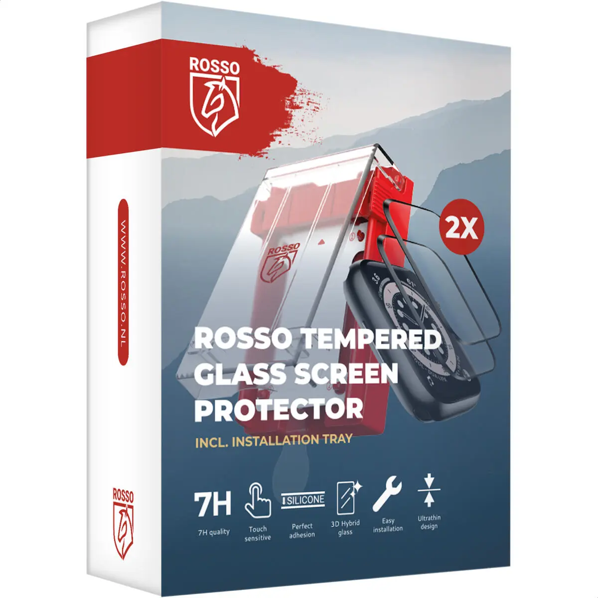 Rosso Apple Watch 4/5/6/SE 44MM Tempered Glass - Screen Protector Tray 2-Pack afbeelding 11