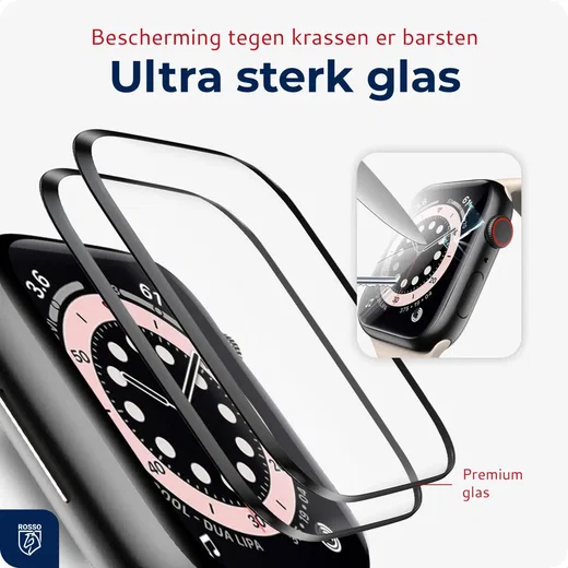 Rosso Apple Watch 4/5/6/SE 44MM Tempered Glass - Screen Protector Tray 2-Pack afbeelding 2