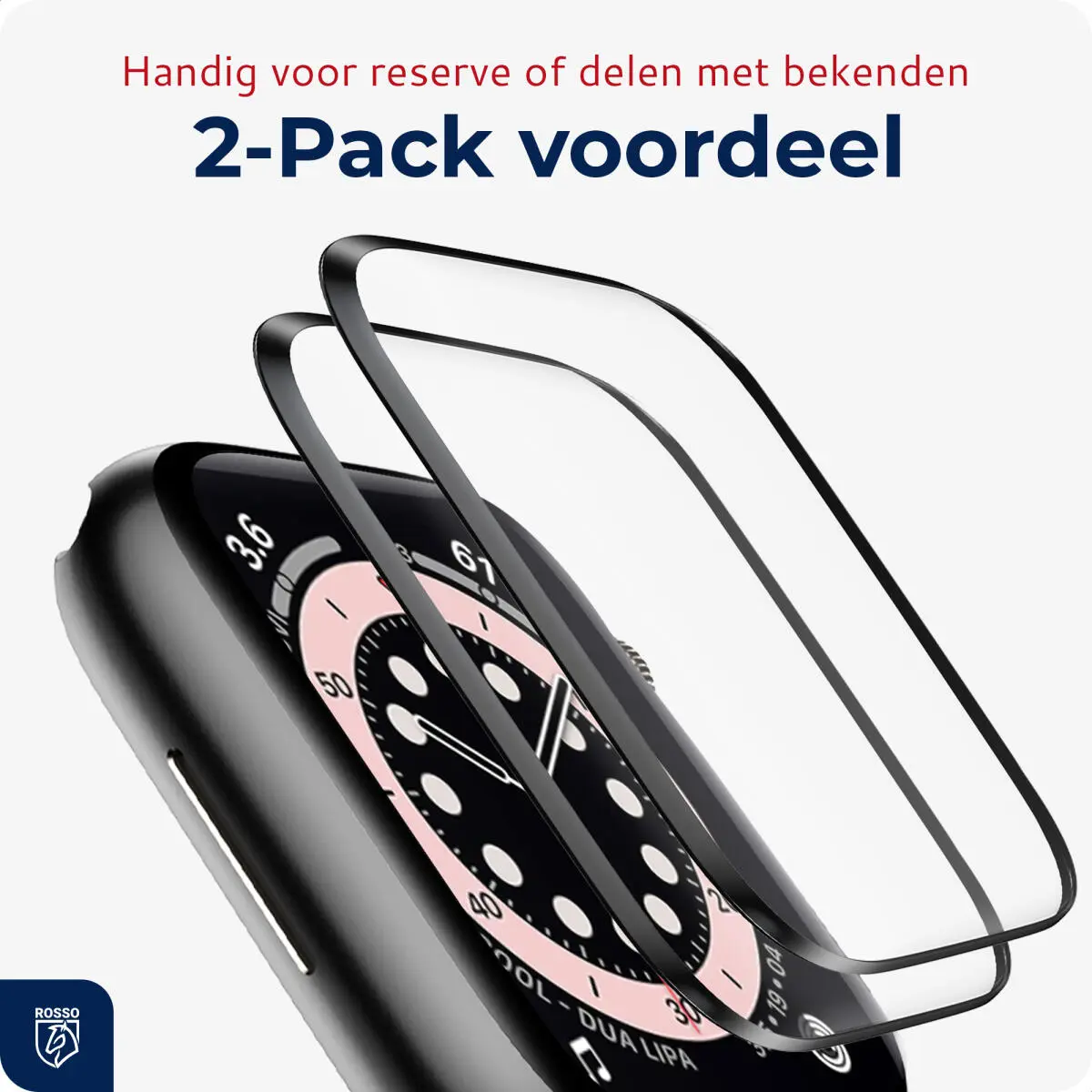 Rosso Apple Watch 4/5/6/SE 44MM Tempered Glass - Screen Protector Tray 2-Pack afbeelding 8