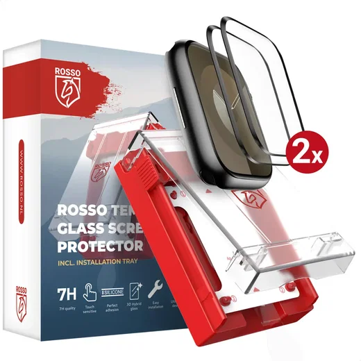 Rosso Apple Watch 7/8/9 45MM Tempered Glass - Screenprotector 2-Pack afbeelding 1