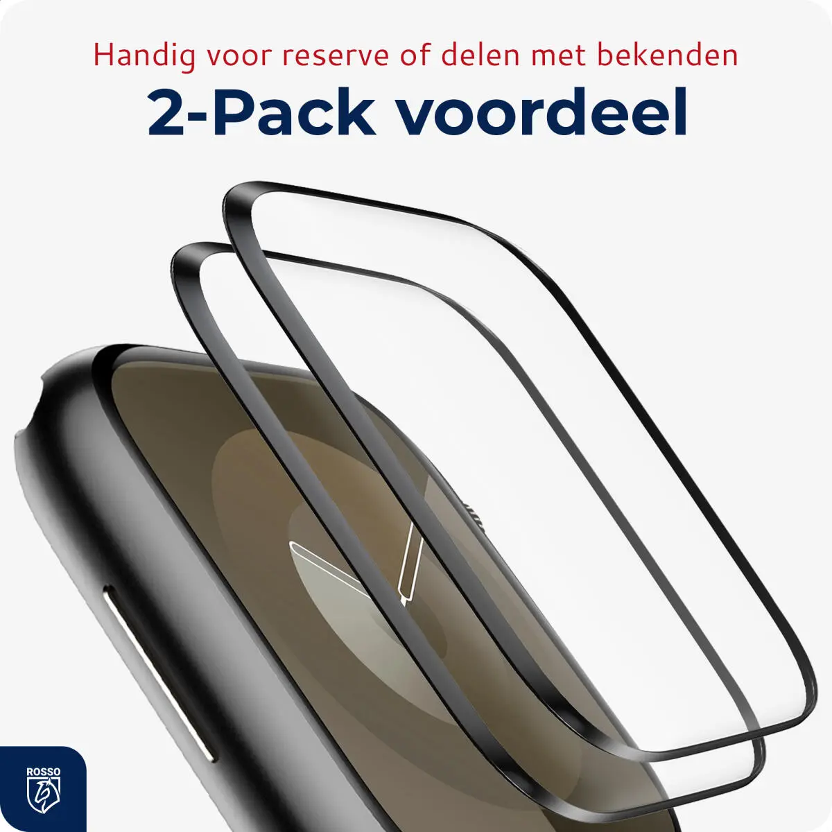 Rosso Apple Watch 7/8/9 45MM Tempered Glass - Screenprotector 2-Pack afbeelding 8
