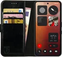 Rosso Element Nothing Phone (3a) Hoesje Book Case Wallet Zwart