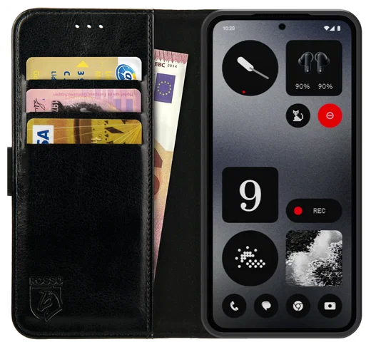 Rosso Element Nothing CMF Phone 2 Pro Hoesje Book Case Wallet Zwart afbeelding 1
