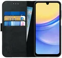 Rosso Deluxe Samsung Galaxy A16 Hoesje Echt Leer Book Case Zwart
