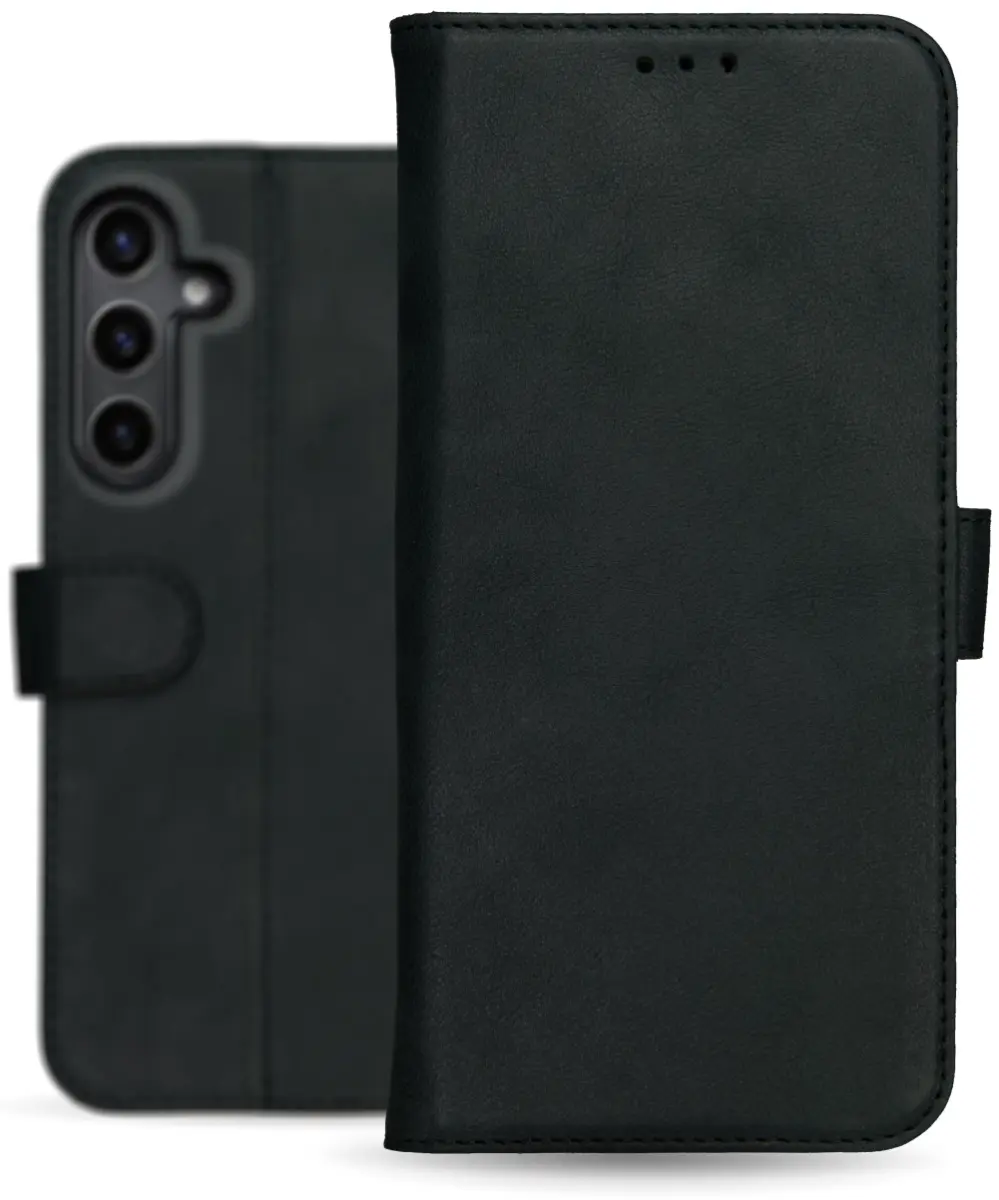 Rosso Deluxe Samsung Galaxy A16 Hoesje Echt Leer Book Case Zwart afbeelding 8